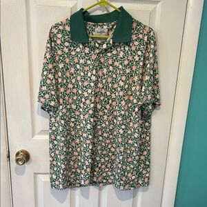 Goodfellow & Co Green and Pink Floral Shirt